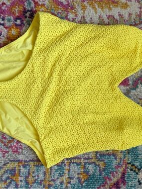Monday Swimwear Bright Yellow Textured One-Piece Swimsuit